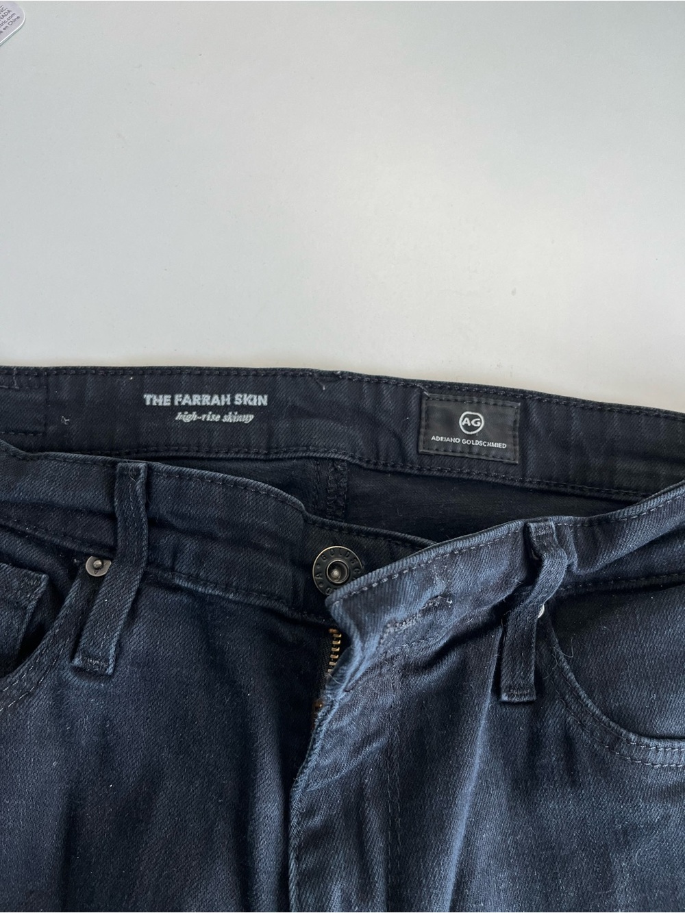 Ag Adriano Goldschmied The Farrah Skin High-Rise Skinny Jeans in Black